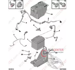 Корпус/ ящик под аккумулятор (комплект/ экран, крепление, подставка, крышка) Peugeot Bipper 9663613380 5615 G8